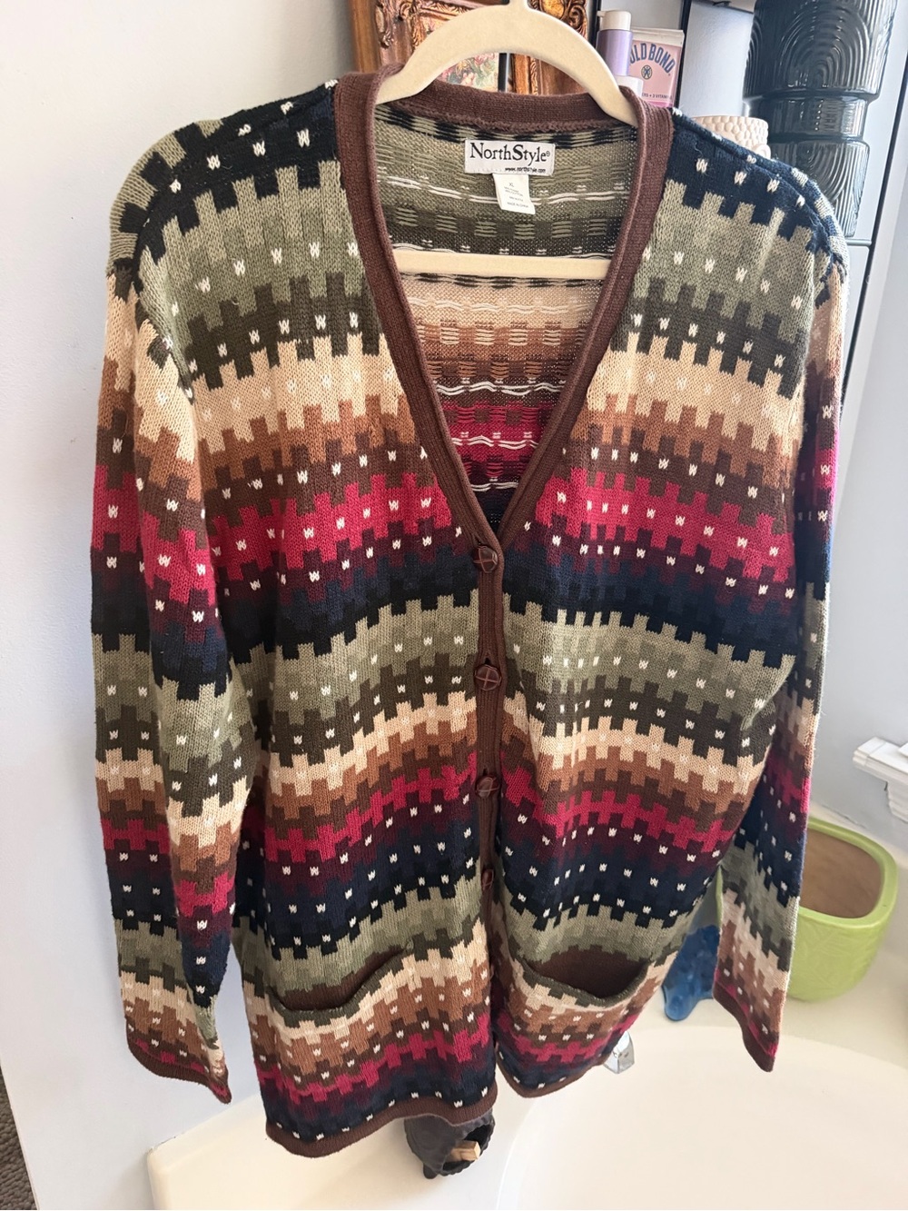 NorthStyle XL Ramie Cotton Southwestern Cardigan Boho Western Aztec Long - Picture 1 of 7
